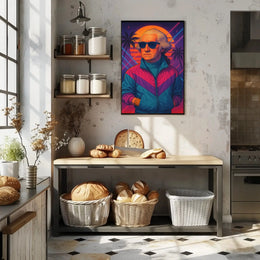 Retro 1980s Historical Figure Pop Culture Poster PosterGoat