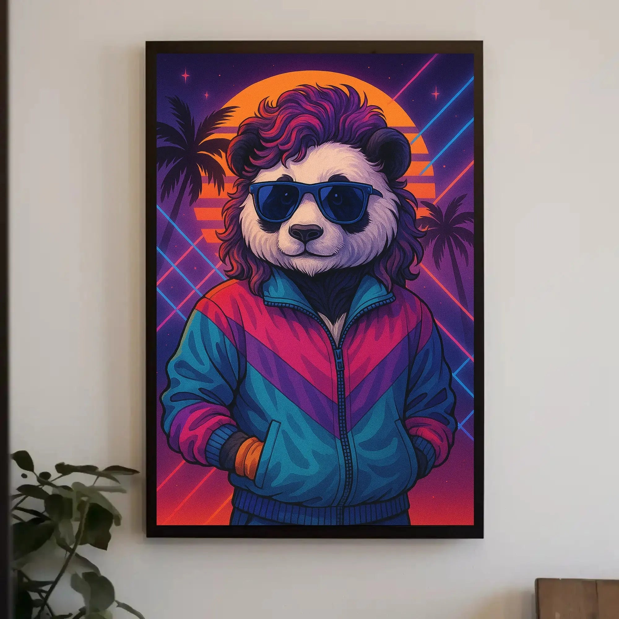 Retro 80s Panda Style Pop Culture Poster PosterGoat