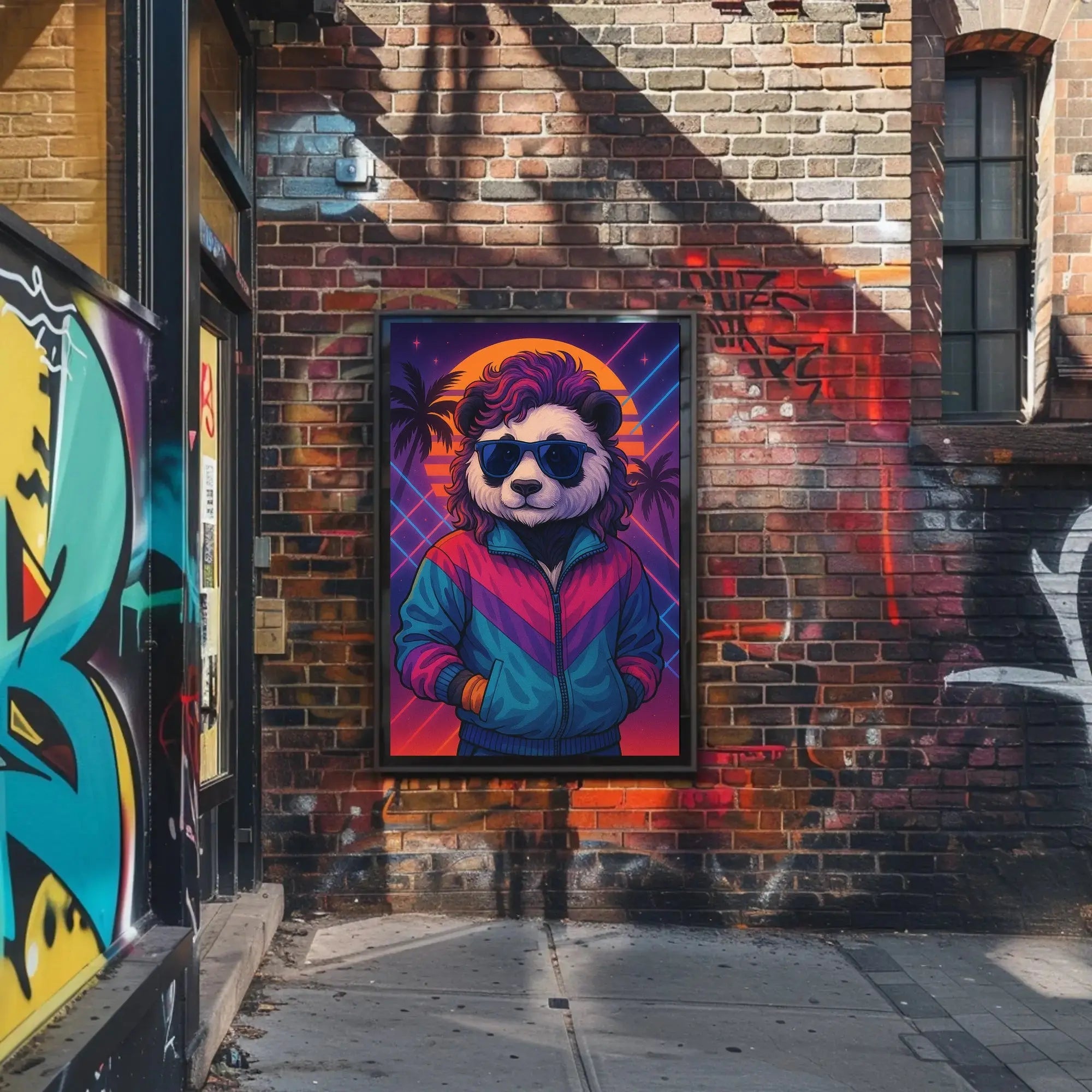 Retro 80s Panda Style Pop Culture Poster PosterGoat