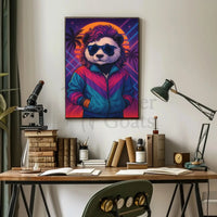 Retro 80s Panda Style Pop Culture Poster PosterGoat