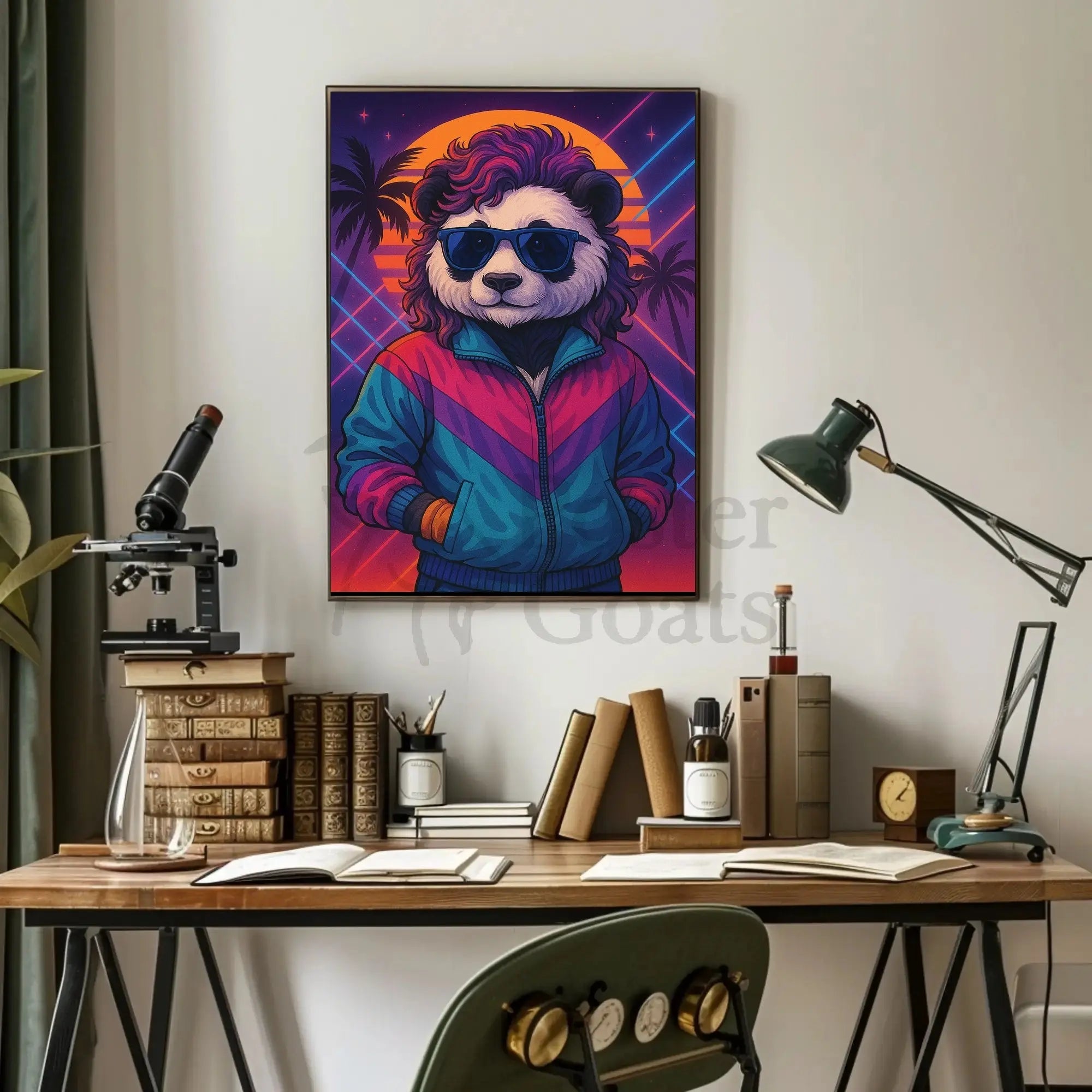 Retro 80s Panda Style Pop Culture Poster PosterGoat