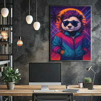 Retro 80s Panda Style Pop Culture Poster PosterGoat