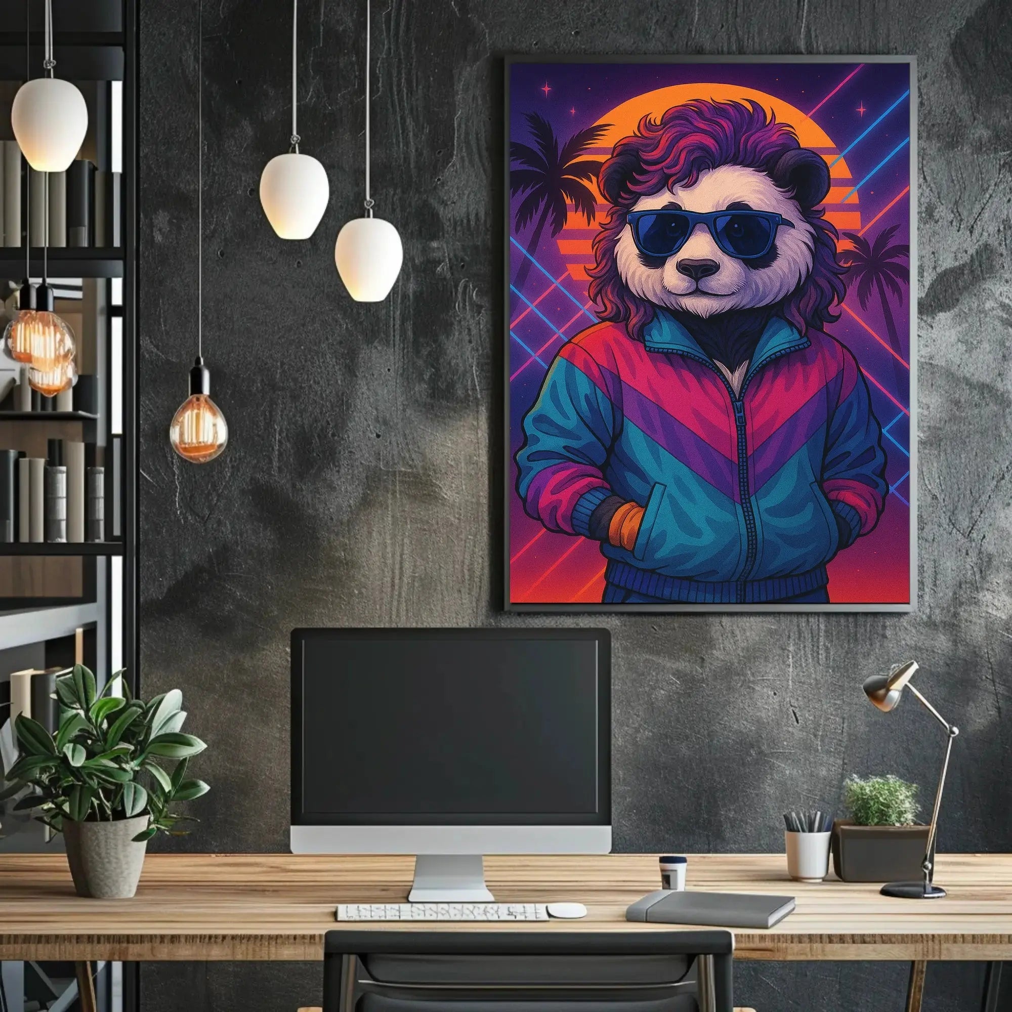 Retro 80s Panda Style Pop Culture Poster PosterGoat