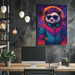 Retro 80s Panda Style Pop Culture Poster PosterGoat