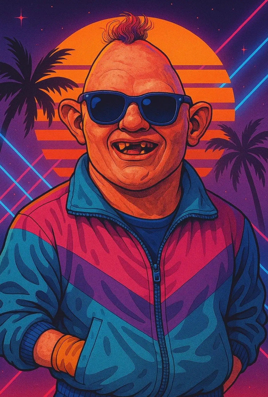 Retro 80s Sunset Vibe Art Print Poster PosterGoat
