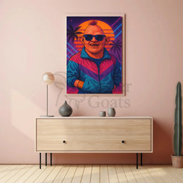 Retro 80s Sunset Vibe Art Print Poster PosterGoat