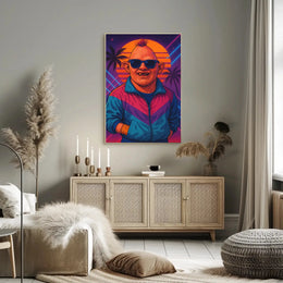 Retro 80s Sunset Vibe Art Print Poster PosterGoat