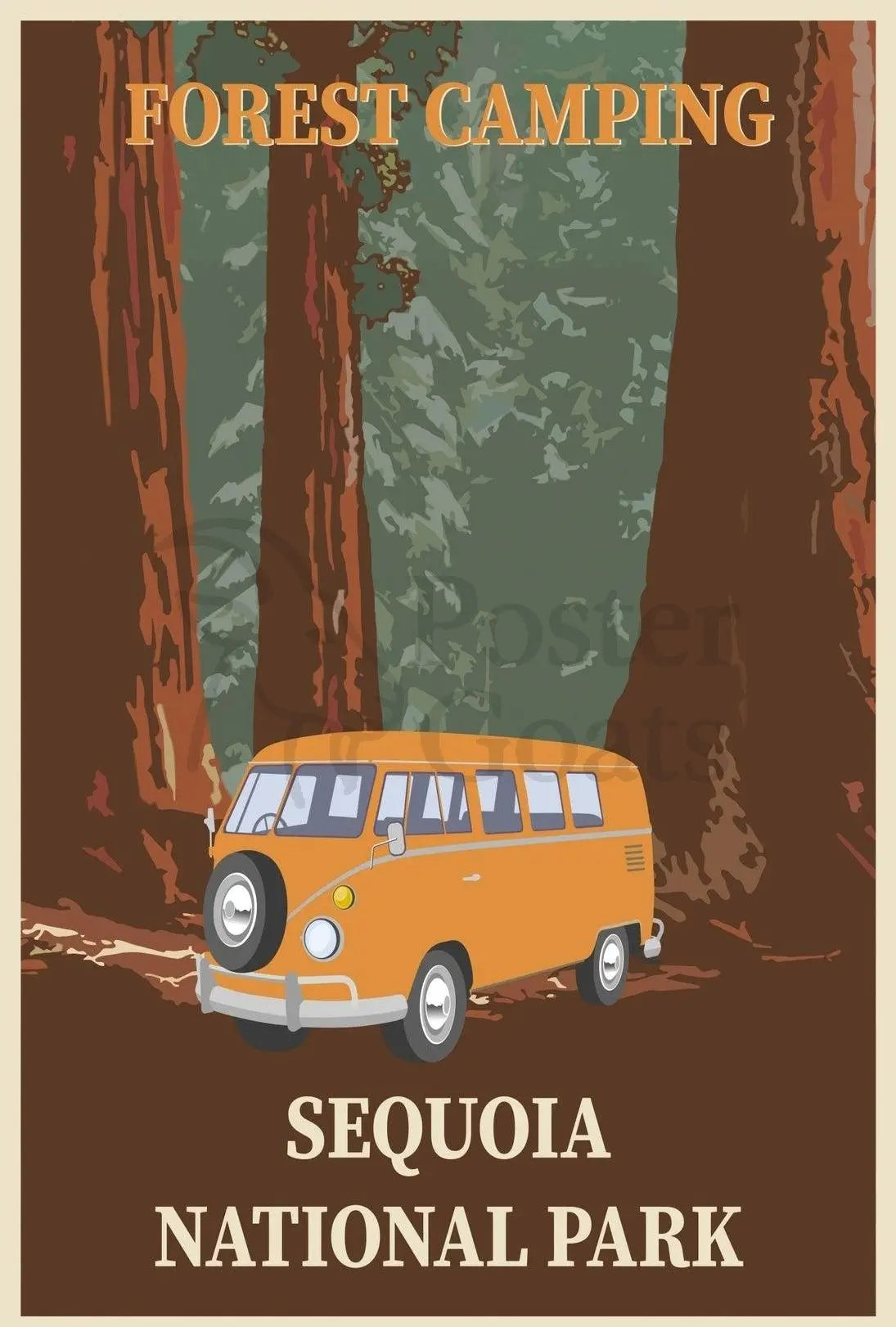 Retro Adventure Sequoia National Park Travel Poster PosterGoat