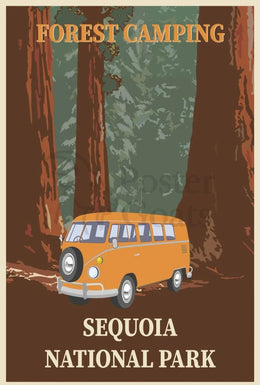 Retro Adventure Sequoia National Park Travel Poster PosterGoat