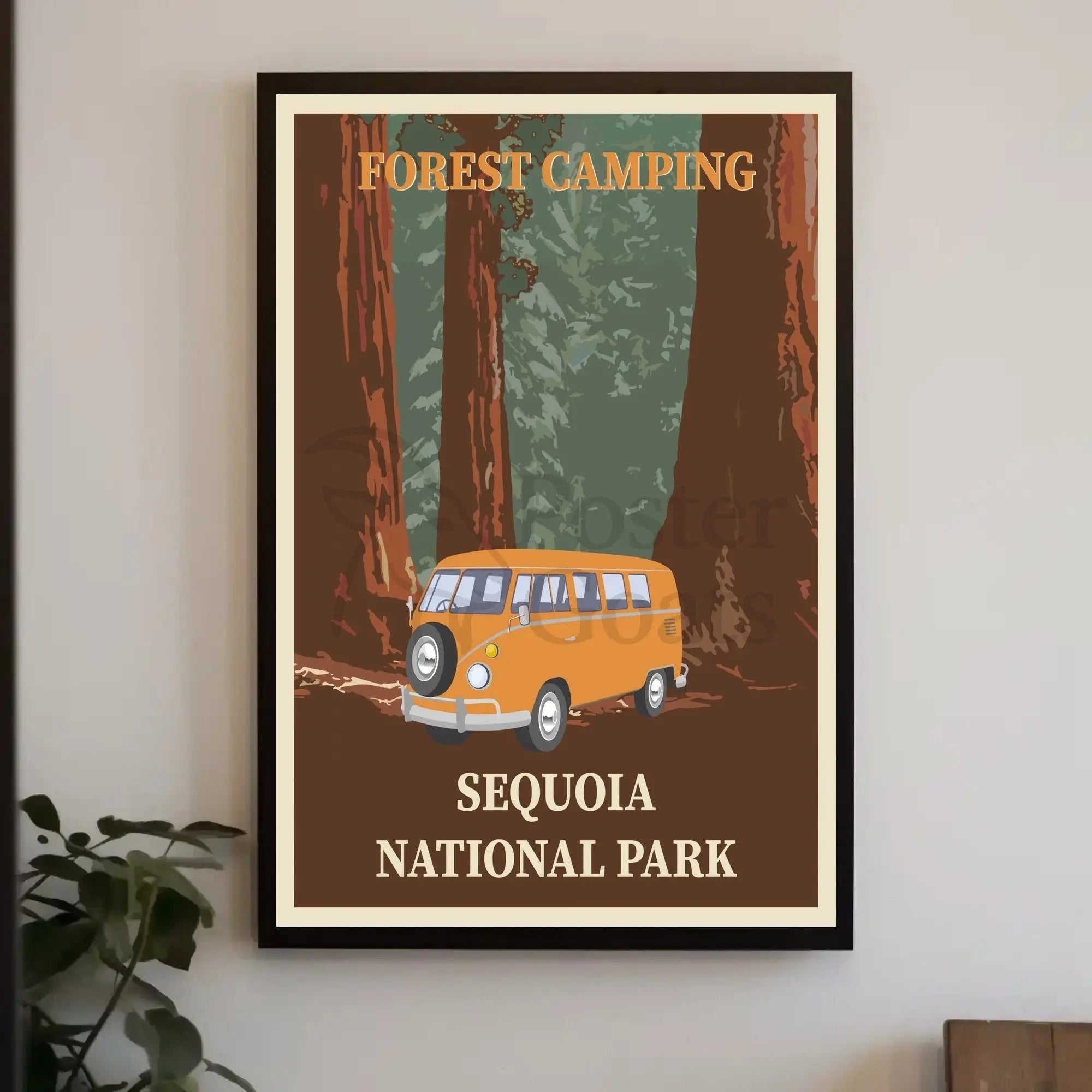 Retro Adventure Sequoia National Park Travel Poster PosterGoat