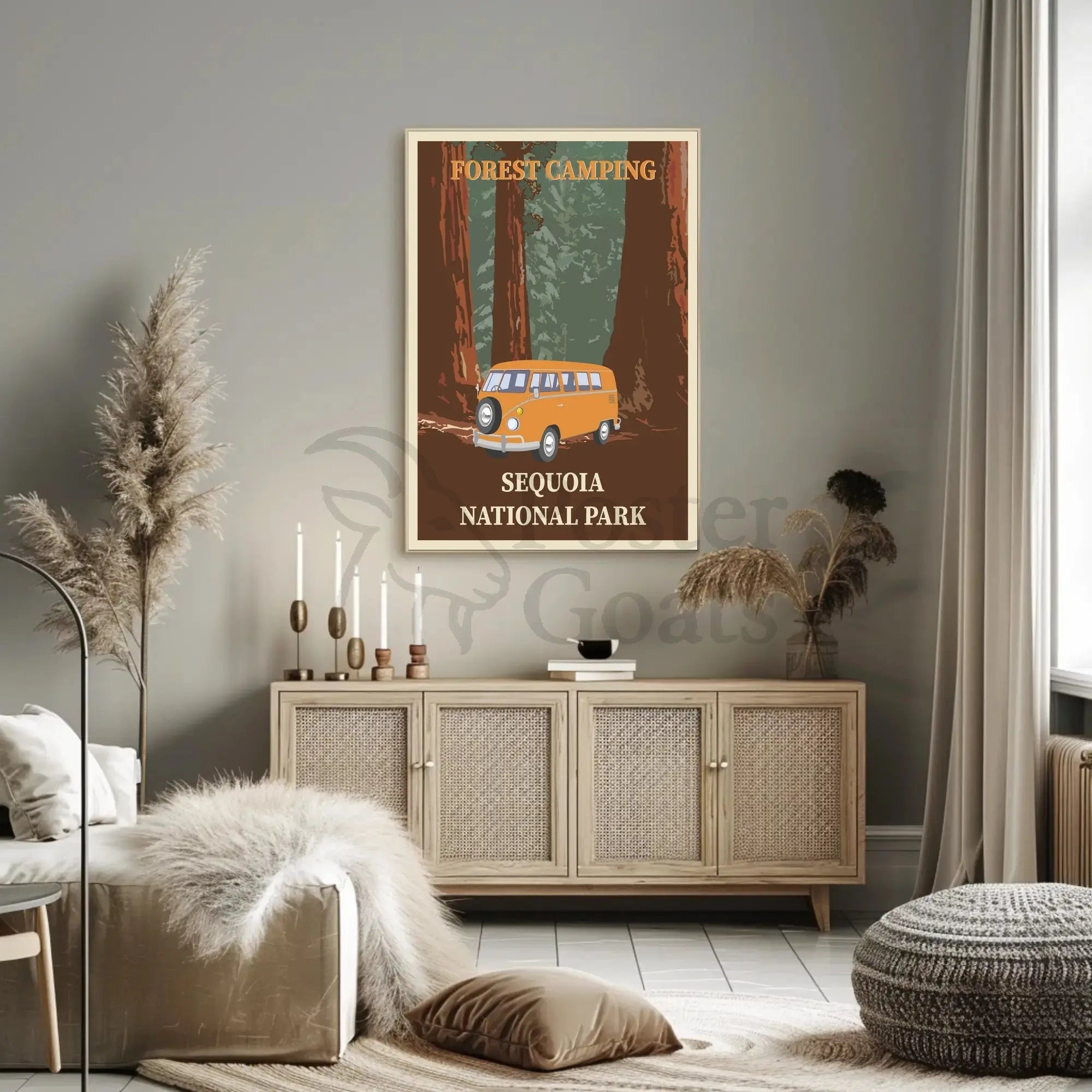 Retro Adventure Sequoia National Park Travel Poster PosterGoat