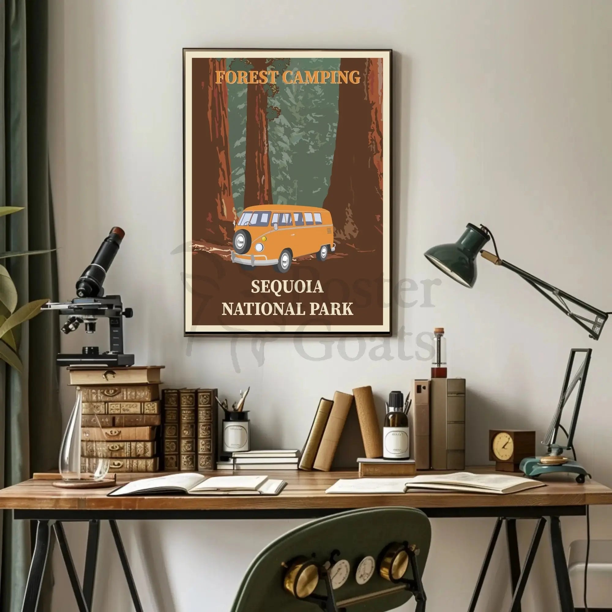 Retro Adventure Sequoia National Park Travel Poster PosterGoat