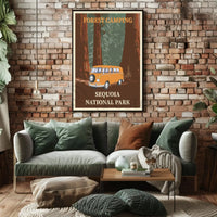 Retro Adventure Sequoia National Park Travel Poster PosterGoat