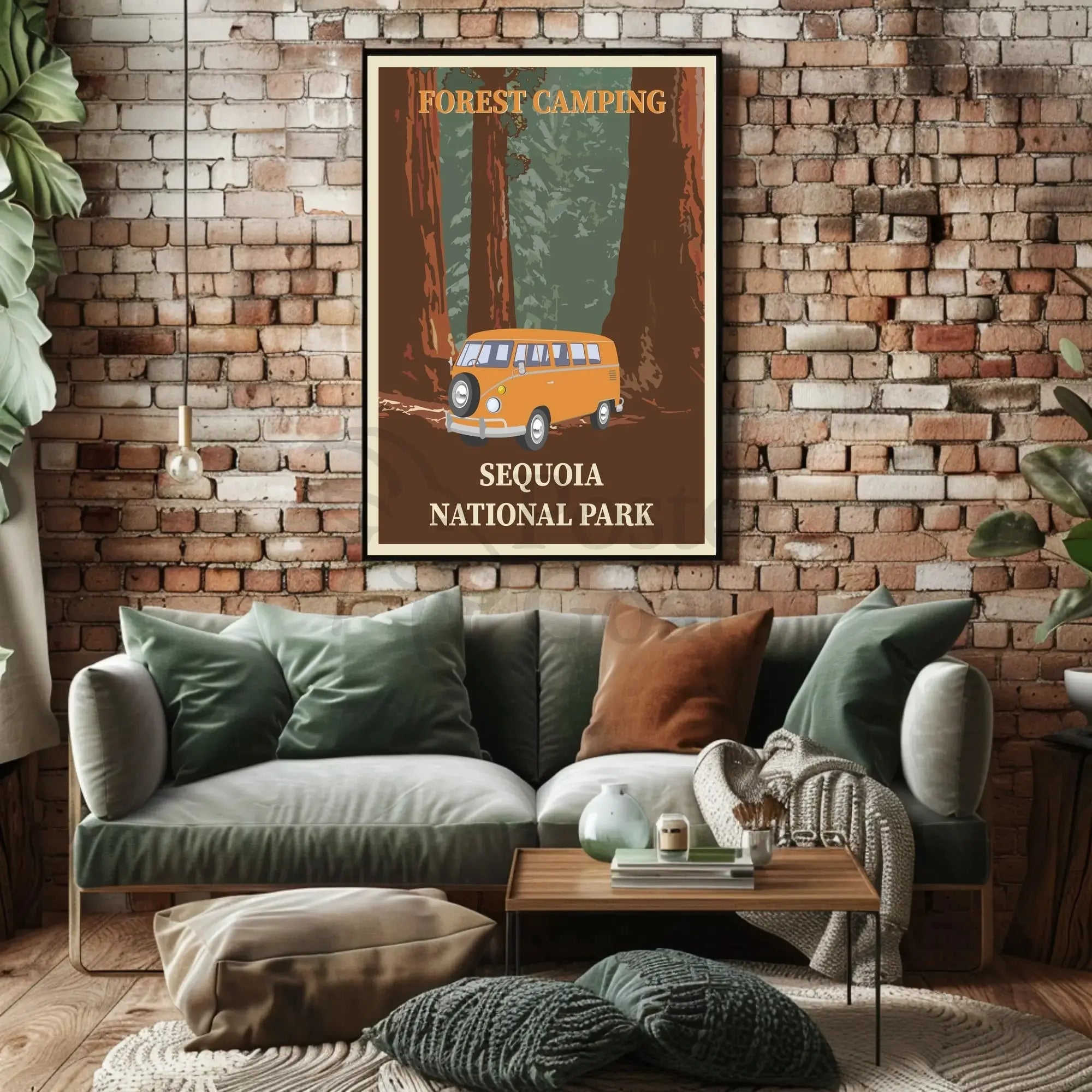 Retro Adventure Sequoia National Park Travel Poster PosterGoat