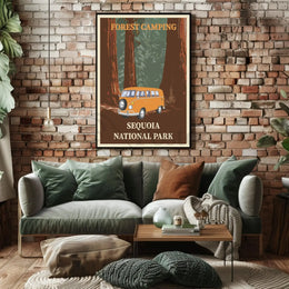Retro Adventure Sequoia National Park Travel Poster PosterGoat