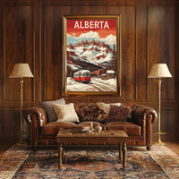 Retro Alberta Bus Adventure Travel Poster PosterGoat