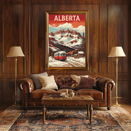 Retro Alberta Bus Adventure Travel Poster PosterGoat