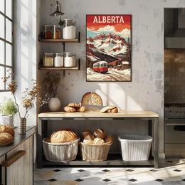 Retro Alberta Bus Adventure Travel Poster PosterGoat
