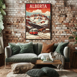 Retro Alberta Bus Adventure Travel Poster PosterGoat