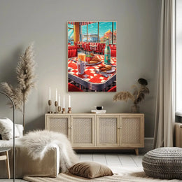 Retro American Diner Vibe with Nostalgic Heritage Poster PosterGoat