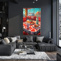 Retro American Diner Vibe with Nostalgic Heritage Poster PosterGoat