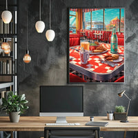 Retro American Diner Vibe with Nostalgic Heritage Poster PosterGoat