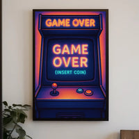 Retro Arcade Game Neon Design Pop Culture Poster PosterGoat