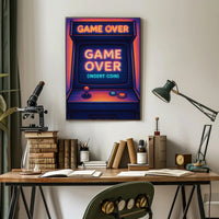 Retro Arcade Game Neon Design Pop Culture Poster PosterGoat
