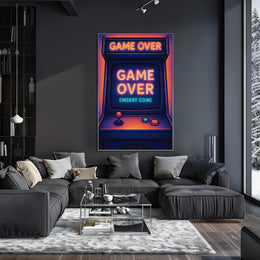 Retro Arcade Game Neon Design Pop Culture Poster PosterGoat