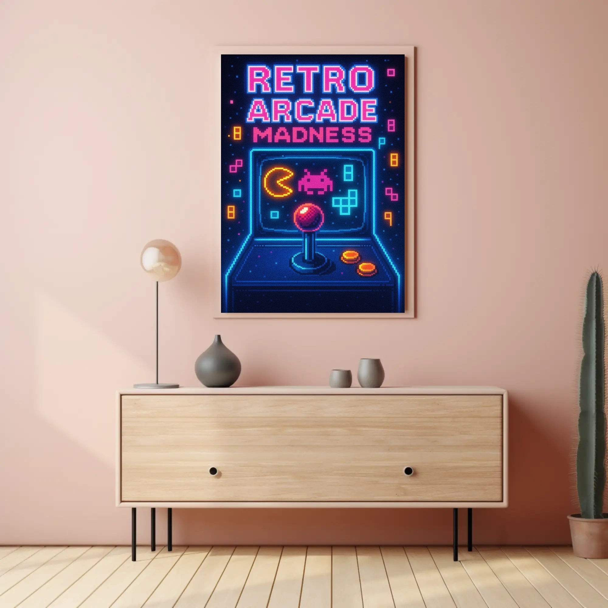 Retro Arcade Pixel Art Poster Pop Culture Poster PosterGoat