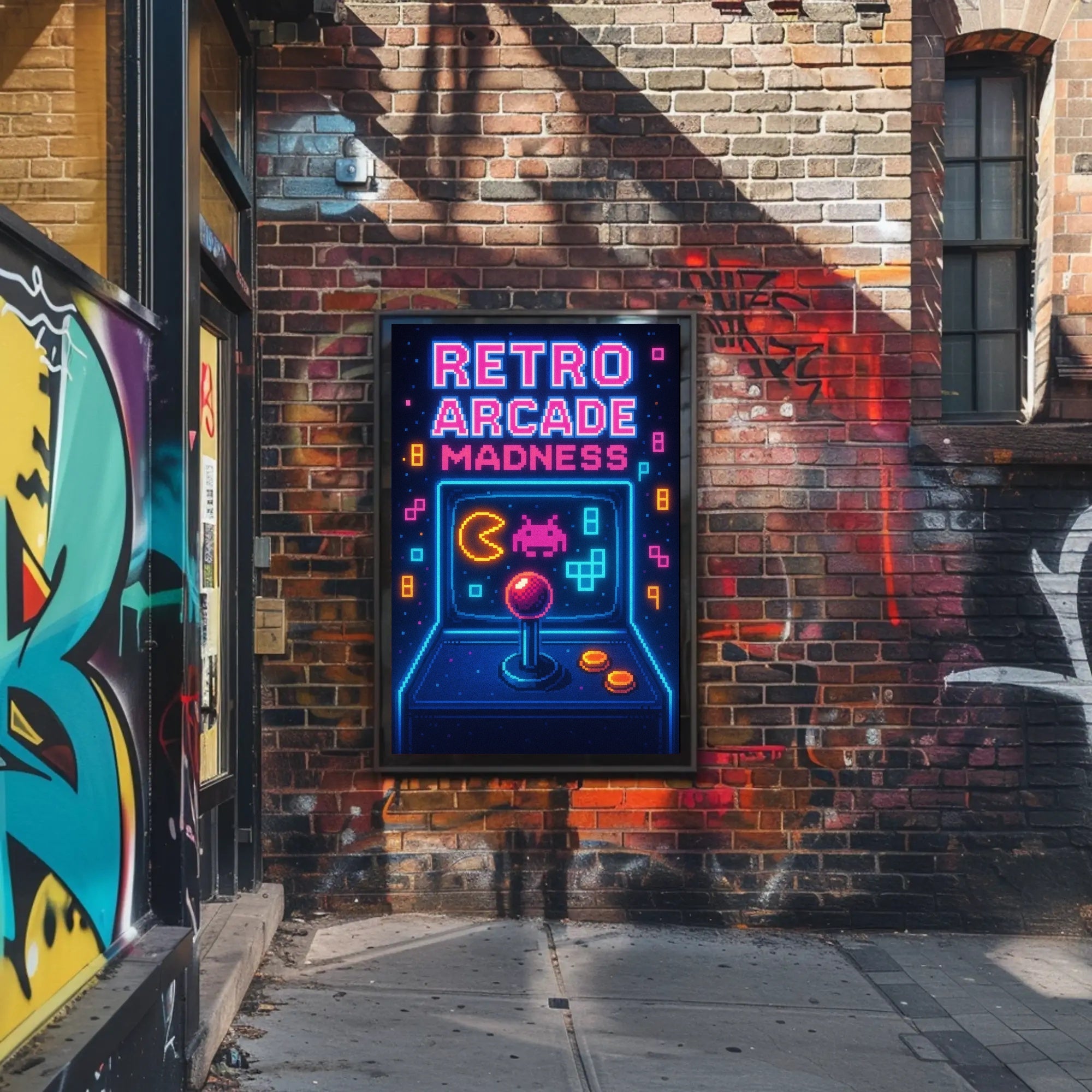 Retro Arcade Pixel Art Poster Pop Culture Poster PosterGoat