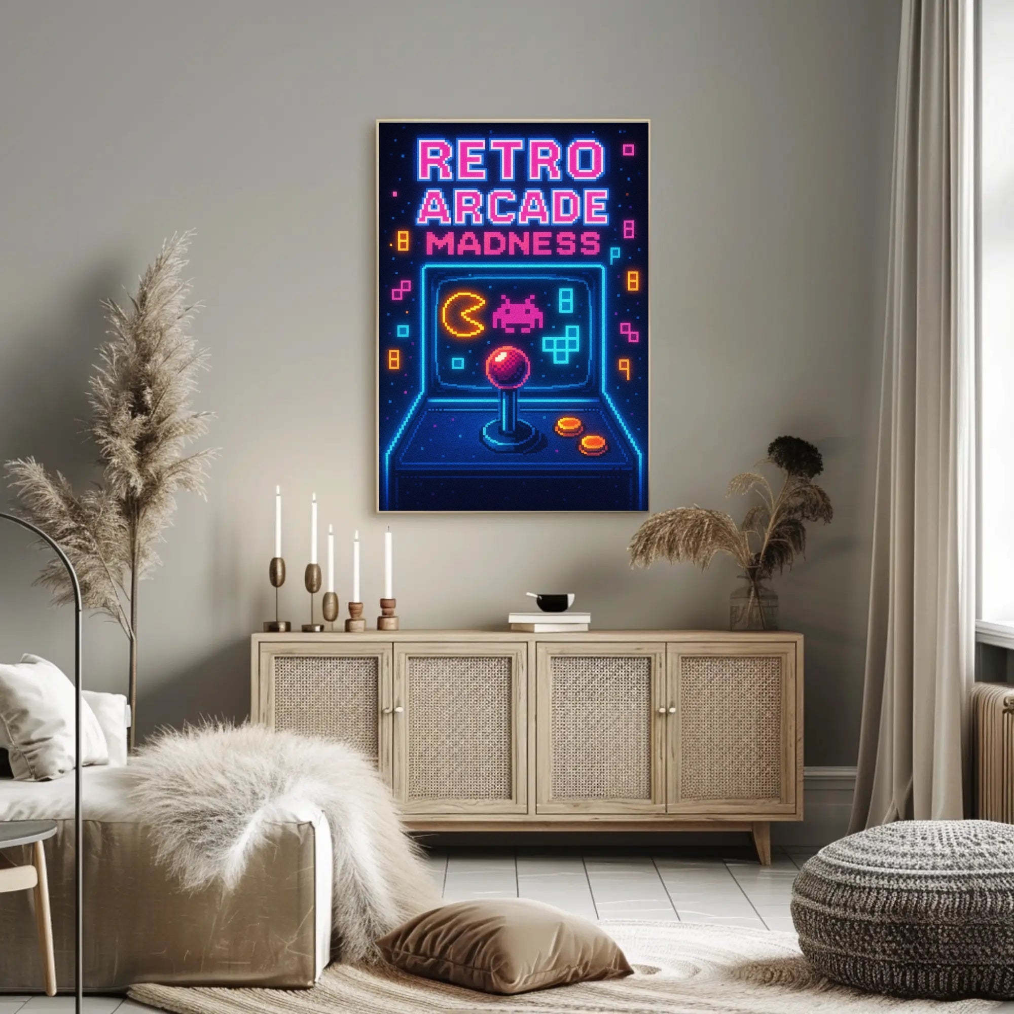 Retro Arcade Pixel Art Poster Pop Culture Poster PosterGoat