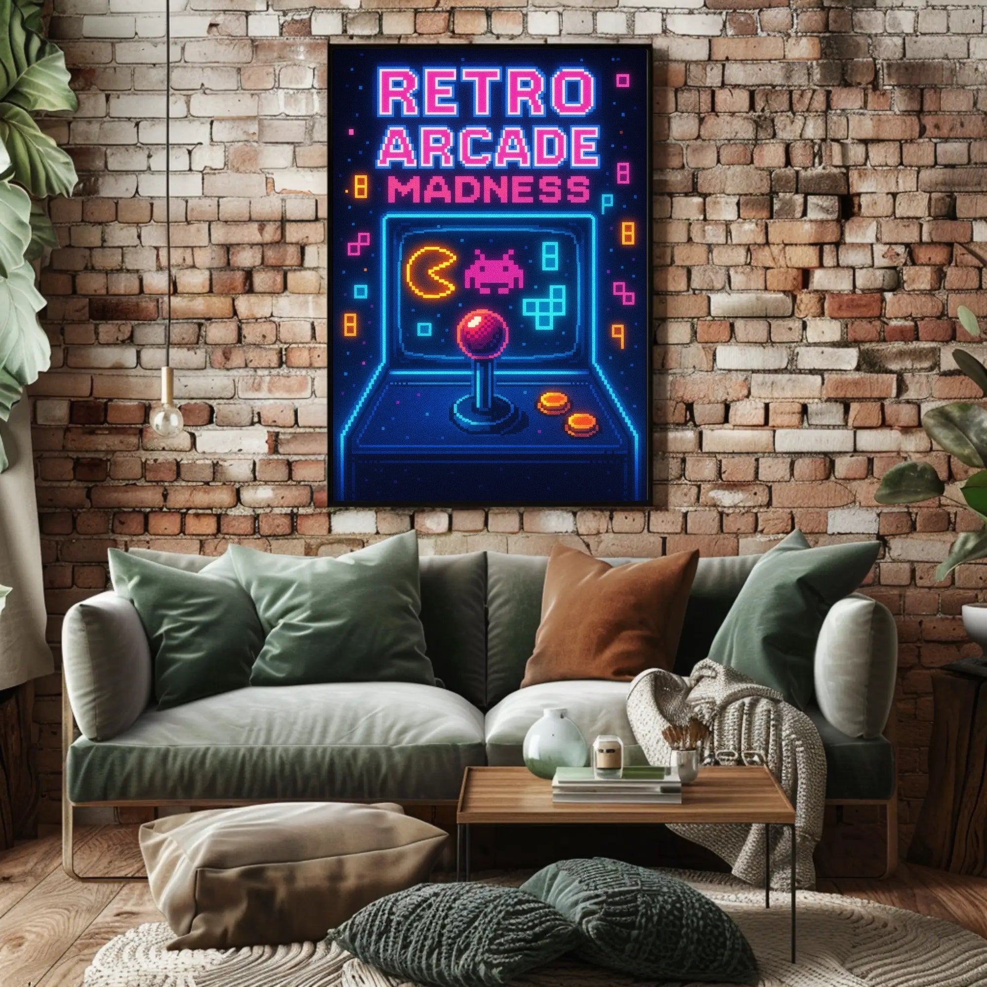 Retro Arcade Pixel Art Poster Pop Culture Poster PosterGoat