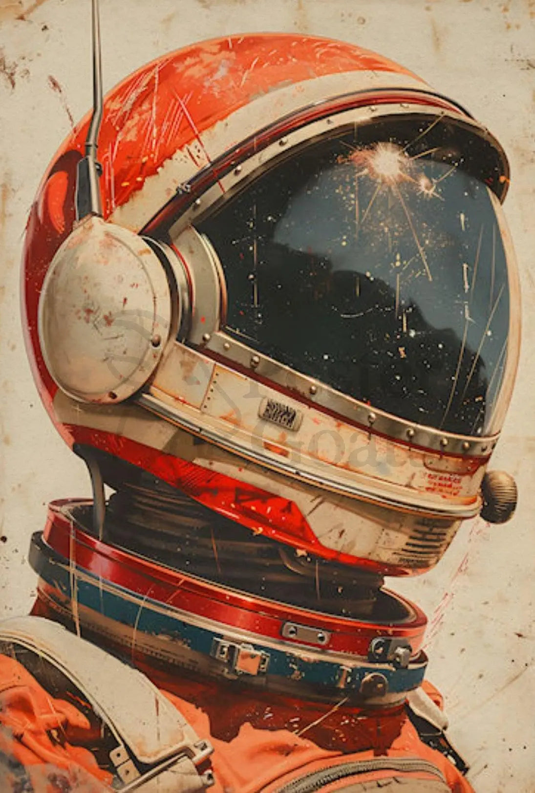 Retro Astronaut Adventure Vintage Sci-Fi Exploration Futuristic Sci-Fi Poster PosterGoat