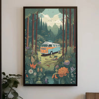 Retro Camper Van Escape Vintage Travel Poster PosterGoat
