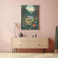 Retro Camper Van Escape Vintage Travel Poster PosterGoat