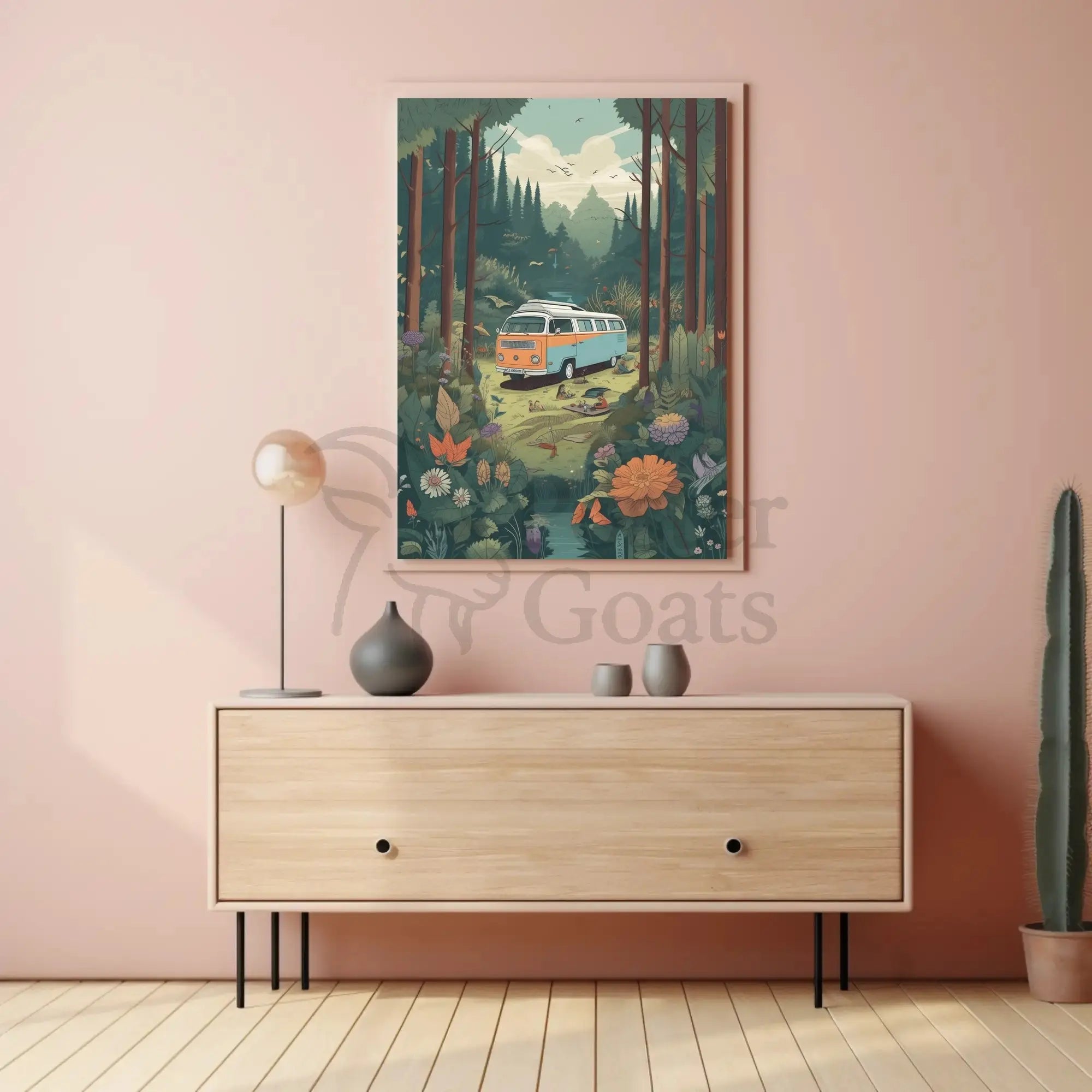 Retro Camper Van Escape Vintage Travel Poster PosterGoat