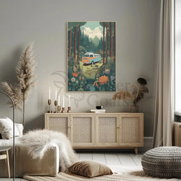 Retro Camper Van Escape Vintage Travel Poster PosterGoat