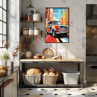 Retro City Pop Art Car Artistic Poster PosterGoat