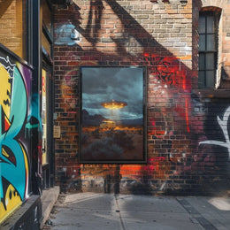 Retro Desert UFO Van Encounter Futuristic Sci-Fi Poster PosterGoat