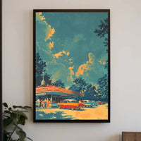 Retro Diner Vibes: Vintage Americana Cultural Poster PosterGoat