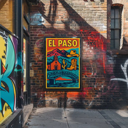 Retro El Paso Pop Art Travel Poster PosterGoat