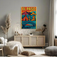 Retro El Paso Pop Art Travel Poster PosterGoat