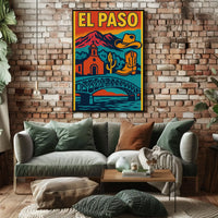 Retro El Paso Pop Art Travel Poster PosterGoat