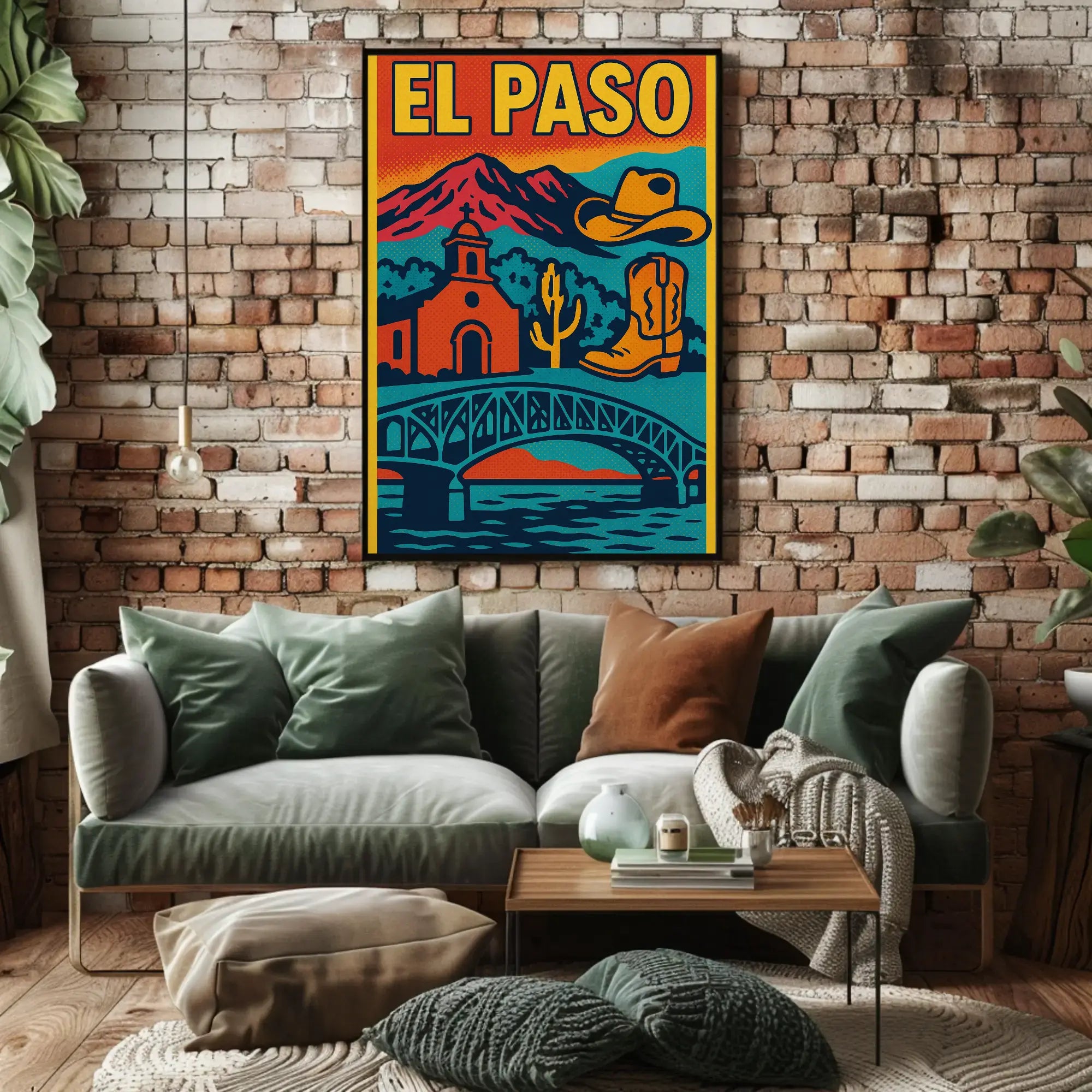 Retro El Paso Pop Art Travel Poster PosterGoat