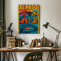 Retro El Paso Pop Art Travel Poster PosterGoat