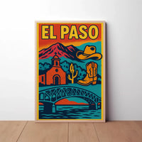 Retro El Paso Pop Art Travel Poster PosterGoat