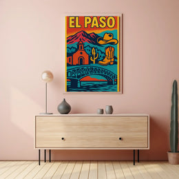 Retro El Paso Pop Art Travel Poster PosterGoat