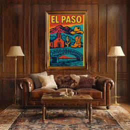 Retro El Paso Pop Art Travel Poster PosterGoat