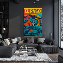 Retro El Paso Pop Art Travel Poster PosterGoat